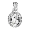 Stříbrný přívěsek s krystaly Swarovski bílý kulatý 34197.1
