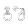Stříbrné náušnice visací se zirkonem v bílé barvě 11257.1