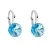 Stříbrné náušnice visací s krystaly Swarovski modré kulaté 31229.3 aqua