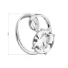 Stříbrný přívěsek s krystalem Swarovski bílý ovál 34228.1