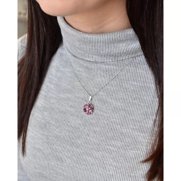 Stříbrný přívěsek s krystaly Swarovski fialový kulatý 34225.3 amethyst