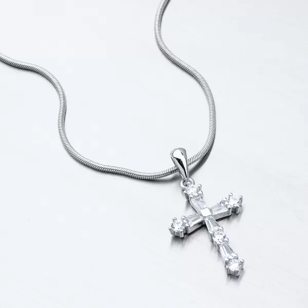 Dámský přívěsek stříbro 925 zirkon křížek HST-13152