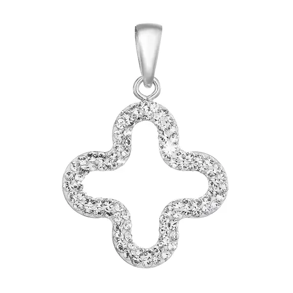 Stříbrný přívěsek s krystaly Swarovski v bílé barvě 74071.1