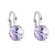 Stříbrné náušnice visací s krystaly Swarovski fialové kulaté 31229.3 violet