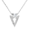 Stříbrný náhrdelník se zirkonem bílý trojúhelník 12007.1