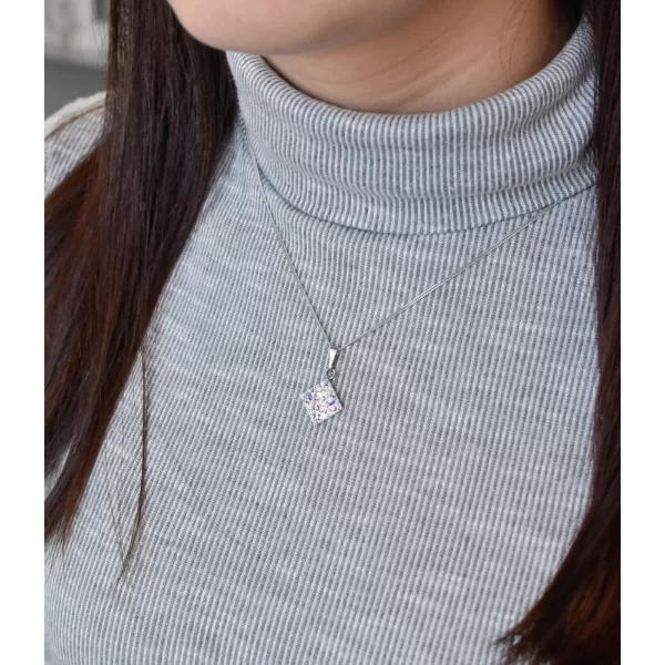 Sada šperků s krystaly Swarovski náušnice, řetízek a přívěsek ab efekt kosočtverec 39126.2