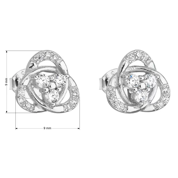 Stříbrné náušnice pecka se zirkonem v bílé barvě 11099.1