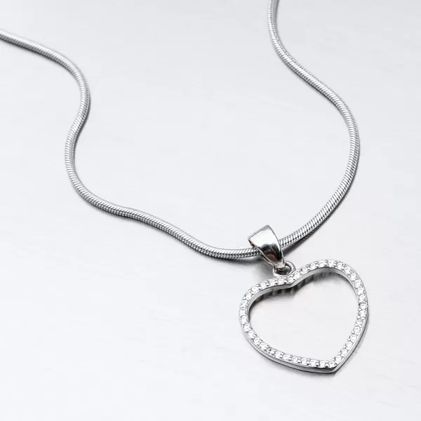 Stříbrný přívěsek srdce HST-13245