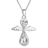 Stříbrný náhrdelník anděl se Swarovski krystaly bílý 32072.1