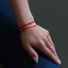 Kabbalah náramek proti uhranutí stříbrné srdíčko 13006.3 červený