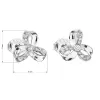 Stříbrné náušnice pecka se zirkonem bílá mašlička 11095.1