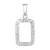Stříbrný přívěsek s krystaly Swarovski bílý obdélník 74072.1