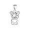 Stříbrný přívěsek s krystalem Swarovski bílý medvídek 34229.1