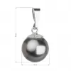 Stříbrný přívěsek s šedou Swarovski kulatou perlou 34150.3