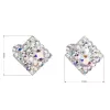 Stříbrné náušnice pecka s krystaly Swarovski ab efekt kosočtverec 31169.2