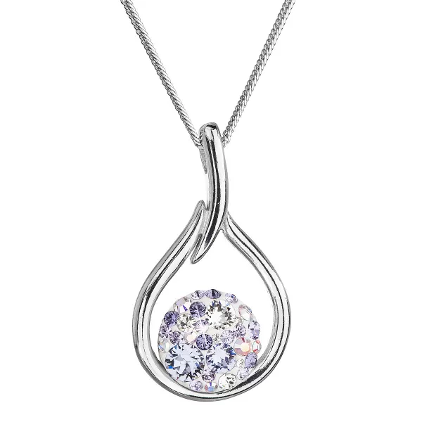 Stříbrný náhrdelník se Swarovski krystaly kapka 32075.3 violet 32075.3