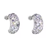 Stříbrné náušnice visací s krystaly Swarovski fialový půlkruh 31164.3