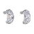 Stříbrné náušnice visací s krystaly Swarovski fialový půlkruh 31164.3