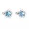 Stříbrné náušnice pecka s krystaly Swarovski modrá kytička 31255.3