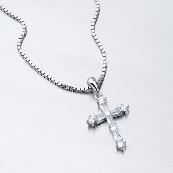Dámský přívěsek stříbro 925 zirkon křížek HST-13152
