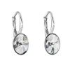 Stříbrné náušnice visací s krystaly Swarovski modrý ovál 31276.5