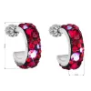 Stříbrné náušnice kruhy s krystaly Swarovski červený půlkruh 31118.3 cherry