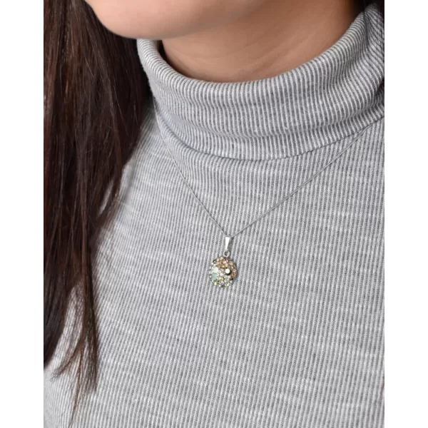 Stříbrný přívěsek s krystaly Swarovski mix barev kulatý 34225.4 chameleon