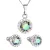Sada šperků s krystaly Swarovski náušnice,řetízek a přívěsek zelené fialové kulaté 39352.5 paradise shine