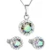Sada šperků s krystaly Swarovski náušnice,řetízek a přívěsek zelené fialové kulaté 39352.5 paradise shine