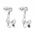 Stříbrné náušnice dvojité s krystaly Swarovski bílý motýl 31247.1