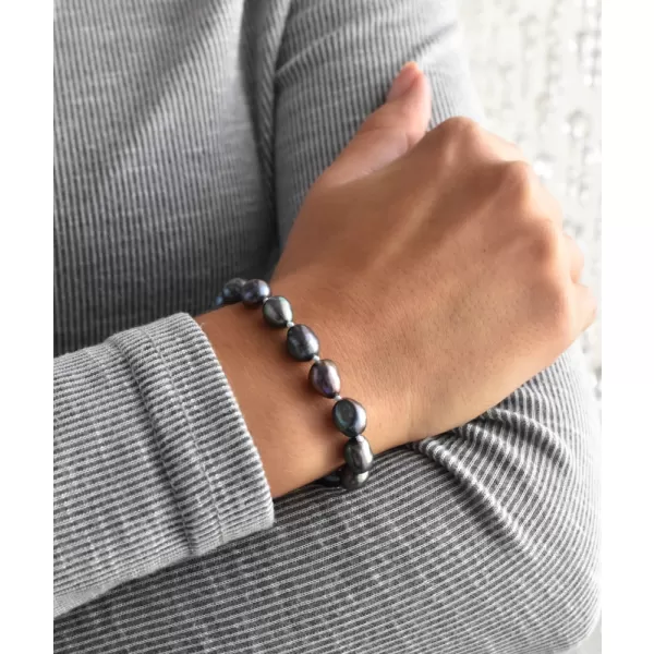 Perlový náramek z pravých říčních perel modrý 23011.3 peacock