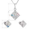 Sada šperků s krystaly Swarovski náušnice, řetízek a přívěsek ab efekt kosočtverec 39126.2