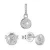Sada šperků se zirkonem náušnice a přívěsek bílé kulaté 19028.1