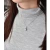 Stříbrný přívěšek s kulatou světle modrou matnou Swarovski perlou 34150.3