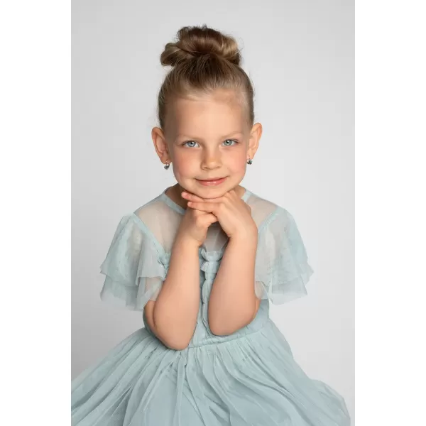 Stříbrné visací náušnice se Swarovski krystaly srdíčka 31299.3 modré