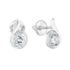 Stříbrné náušnice pecka se zirkonem v bilé barvě 11256.1