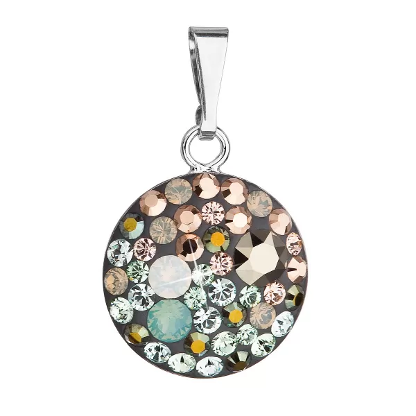 Stříbrný přívěsek s krystaly Swarovski mix barev kulatý 34225.4 chameleon 34225.4