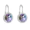 Stříbrné náušnice visací s krystaly Swarovski fialové kulaté 31216.5