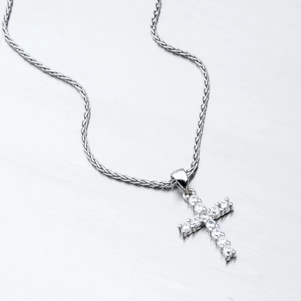 Dámský přívěsek stříbro 925 zirkon křížek HST-13279