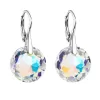 Stříbrné náušnice visací s krystaly Swarovski ab efekt kulaté 31296.2