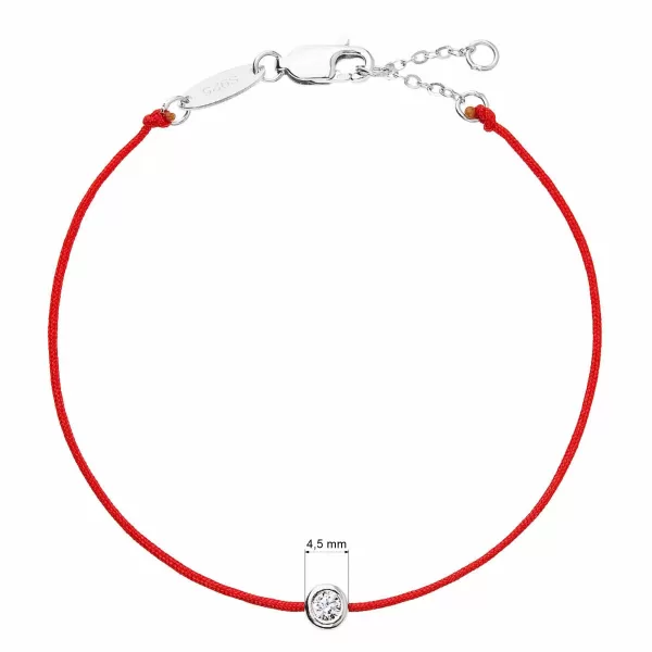 Kabbalah červený náramek proti uhranutí stříbrný kulatý 13005.3