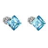 Stříbrné náušnice pecka s krystaly Swarovski modrý čtverec 31065.3 aqua