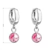 Stříbrné visací náušnice kroužky se Swarovski krystalem 31300.3 rose
