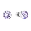 Stříbrné náušnice pecka se Swarovski krystaly fialové kulaté 31113.3 violet