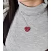 Stříbrný přívěsek s krystaly Swarovski červené srdce 34243.3 cherry