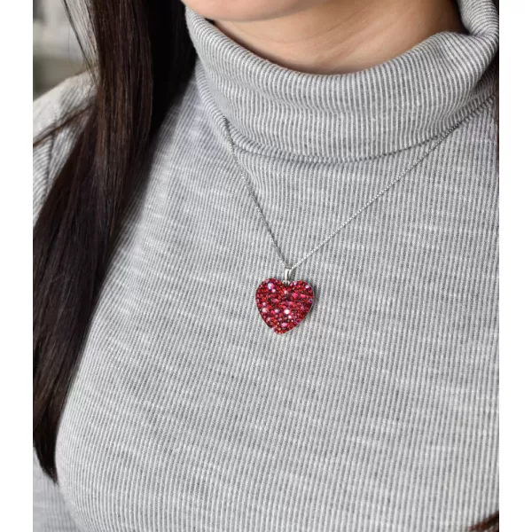 Stříbrný přívěsek s krystaly Swarovski červené srdce 34243.3 cherry