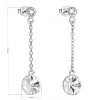 Stříbrné náušnice visací s krystaly Swarovski bílé kulaté 31270.1