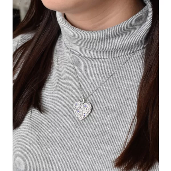 Stříbrný přívěsek s krystaly Swarovski ab efekt srdce 34243.2
