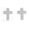 Stříbrné náušnice pecka se zirkonem bílý křížek 11068.1