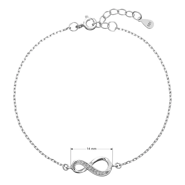 Stříbrný náramek se zirkony nekonečno 13009.1